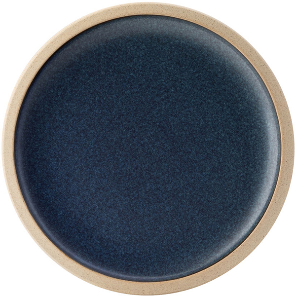 Тарелка мекая «Инк»; фарфор; D=21,H=2см; синий,коричнев.