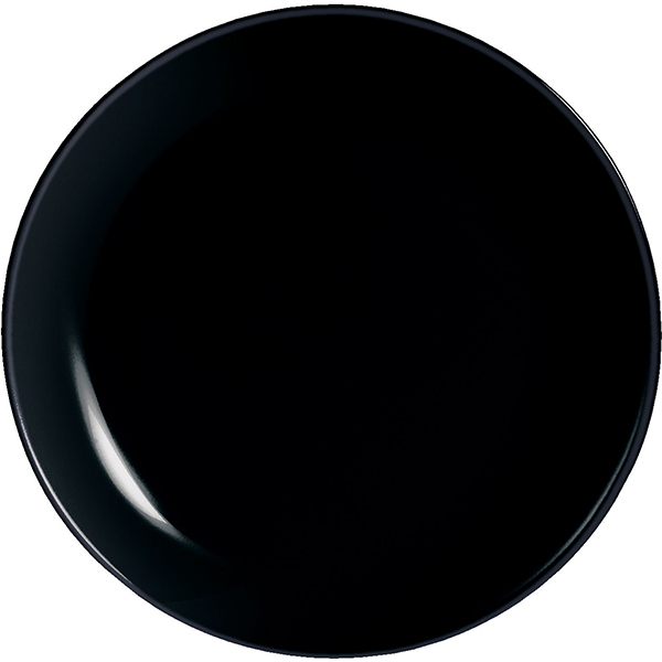 Тарелка мелкая «Эволюшн Блэк»; стекло; D=190,H=18мм; черный