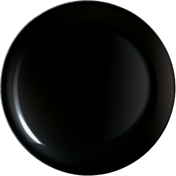 Тарелка мелкая «Эволюшн Блэк»; стекло; D=25,H=17см; черный