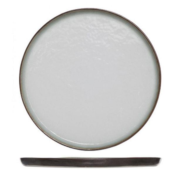 Тарелка десертная «Плато»; фарфор; D=215,H=10мм; белый,коричнев.