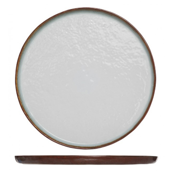 Тарелка мелкая «Плато»; фарфор; D=273,H=15мм; белый,коричнев.