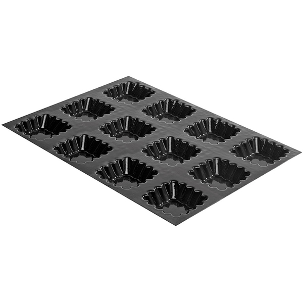 Форма кондитерская «Квадратная рифленая тарталетка»[24шт]  силикон,стеклопласт.  70мл Matfer