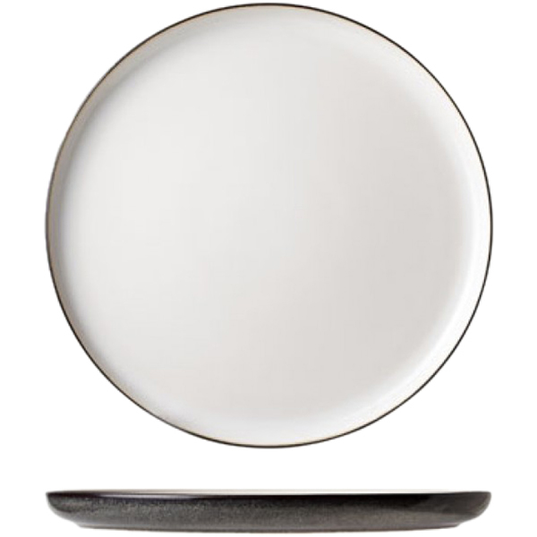 Тарелка десертная «Сиель»; керамика; D=215,H=15мм; белый,черный