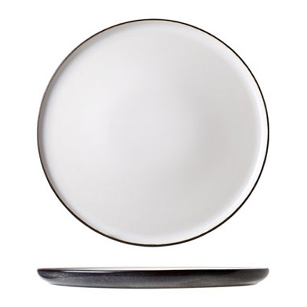 Тарелка десертная «Сиель»; керамика; D=278,H=15мм; белый,черный