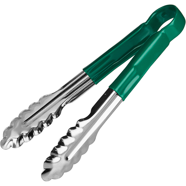 Щипцы зеленая ручка «Проотель»  сталь нержавеющая, резина  , L=240/85, B=40мм Prohotel