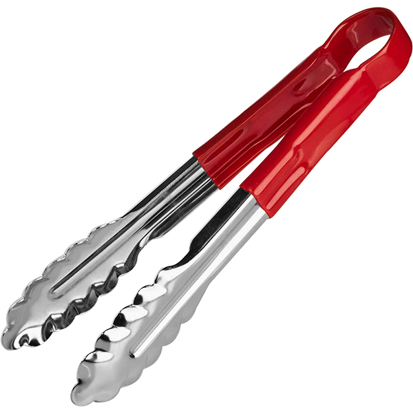 Щипцы красная ручка «Проотель»  сталь нержавеющая, резина  , L=240/85, B=40мм Prohotel
