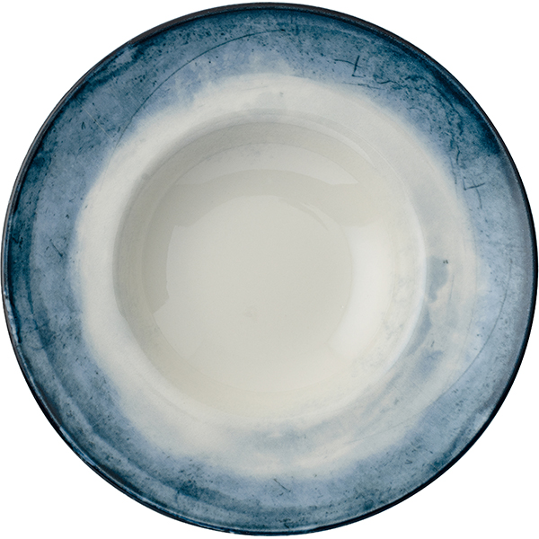 Тарелка для пасты «Шейд»; фарфор; D=27см; белый, синий