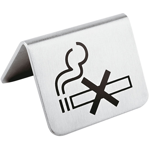 Табличка «Не курить»; сталь нержавеющая; , H=45, L=54, B=50мм; металлический