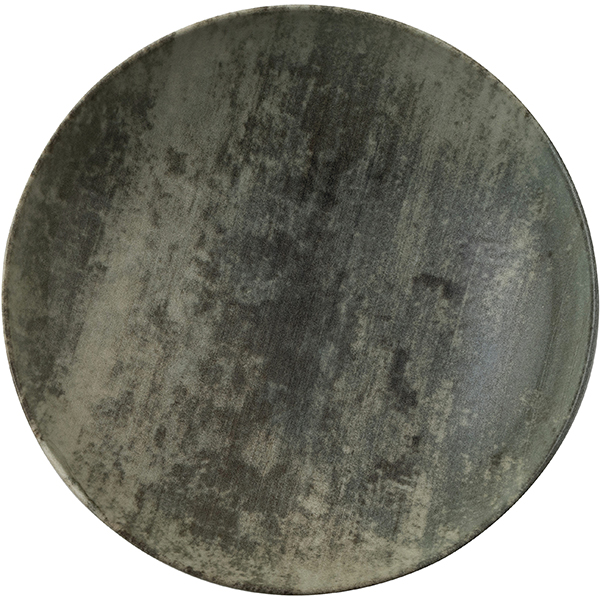 Тарелка глубокая «Эншент Волл»; фарфор; D=22см; серый