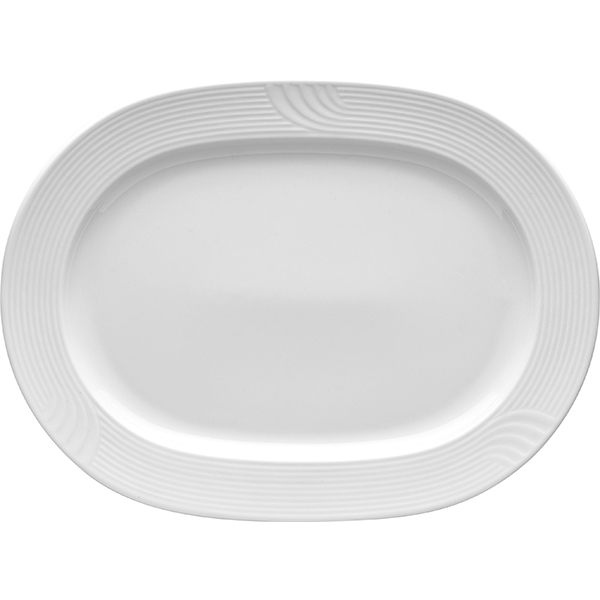 Блюдо овальное «Карат»; фарфор; , L=29, 5, B=22, 5см; белый
