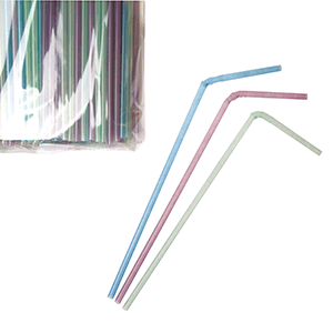 Трубочки со сгибом флюарисцентные[1000шт]  полипропилен  D=5, L=240мм Pasterski