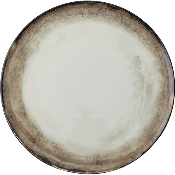 Тарелка «Шейд»; фарфор; D=32см; белый, коричнев.