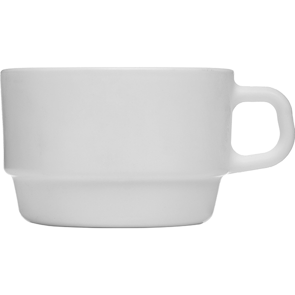 Чашка чайная «Перформа»; стекло; 220мл; D=85, H=55мм; белый