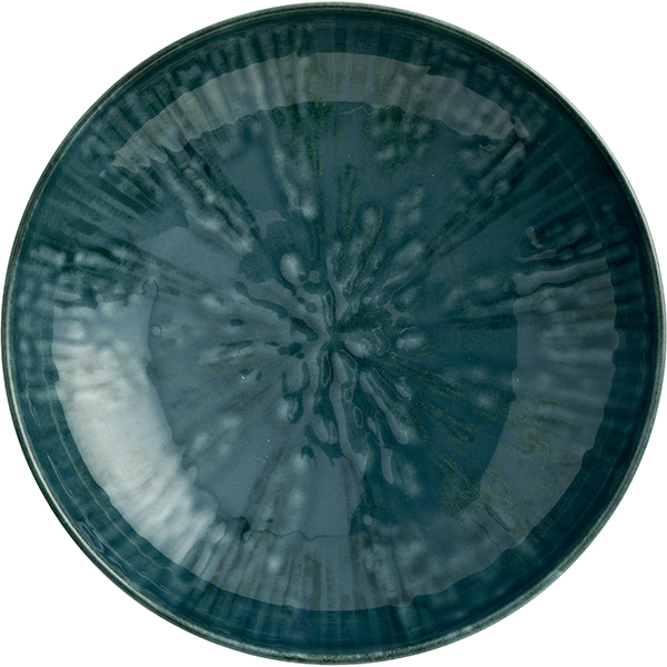 Тарелка глубокая «Фьюжн Блю&Грэй»; фарфор; D=22см; голуб.