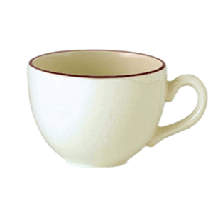 Чашка кофейная «Кларет»; фарфор; 85мл; D=65, H=50, L=85мм; бежев., бордо
