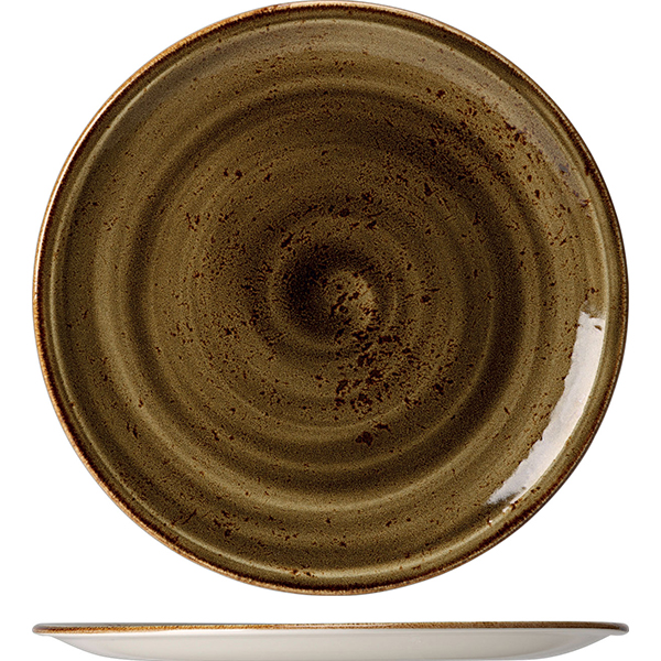 Тарелка мелкая «Крафт»; материал: фарфор; диаметр=300, высота=15 мм; коричневый