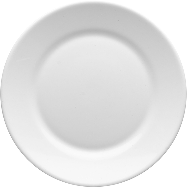 Тарелка мелкая «Ресторан»; стекло; диаметр=22.5, высота=2 см.; белый