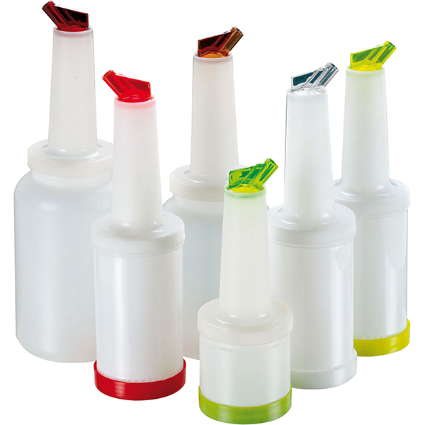 Емкость для сока с лейкой; пластик; 2л; диаметр=12.5, высота=20 см.; белый