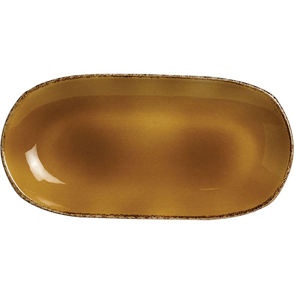 Блюдо овальное «Террамеса мастед»; материал: фарфор; высота=20, длина=255, ширина=130 мм; светло-коричневая