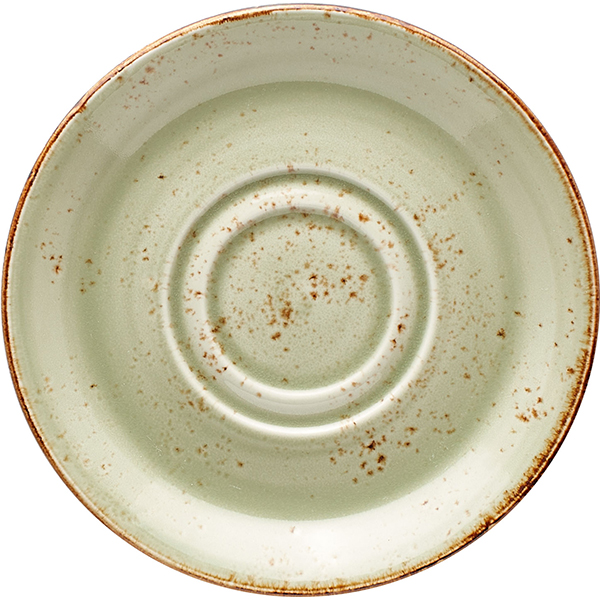 Блюдце «Крафт»; материал: фарфор; диаметр=16.5 см.; зеленый