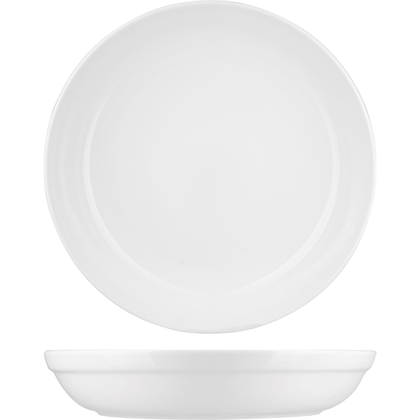 Блюдо глубокое фуршетное «Диверс»; материал: фарфор; диаметр=35, высота=4.5 см.; белый