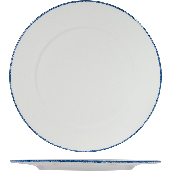 Тарелка для презентаций «Блю дэппл»; материал: фарфор; диаметр=30.5 см.; белый, синий