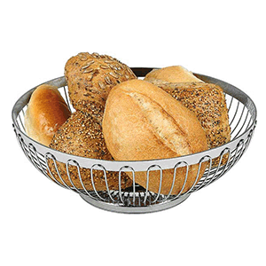 Корзина для хлеба овальное; сталь нержавеющая; высота=8.5, длина=24.5, ширина=18 см.; металлический