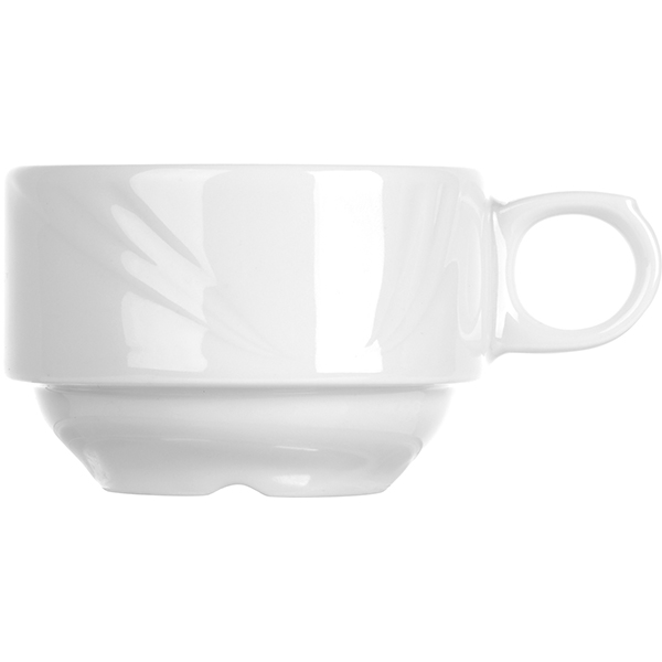 Чашка чайная «Аркадия»; материал: фарфор; 210 мл; диаметр=8.6, высота=6, ширина=11.6 см.; белый