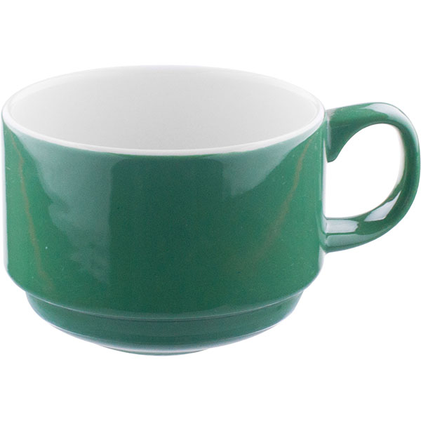 Чашка чайная «Карнавал»; материал: фарфор; 225 мл; диаметр=8, высота=6, длина=11 см.; зеленый