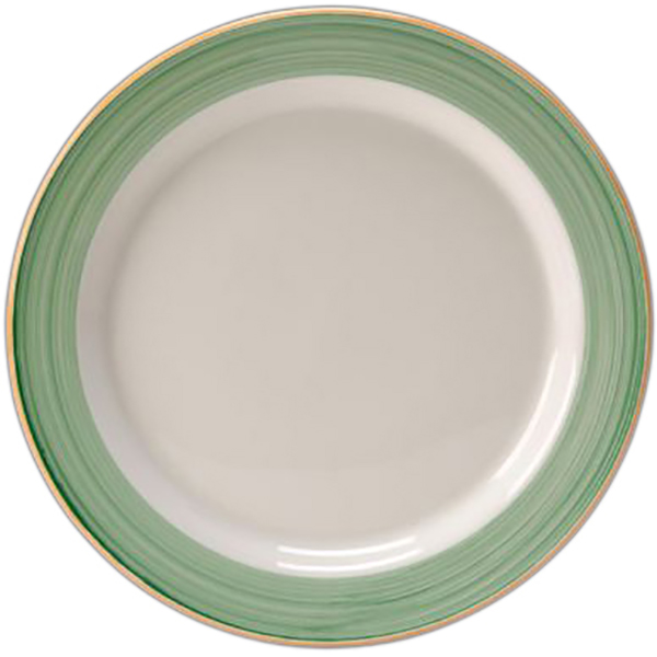 Тарелка мелкая «Рио Грин»; материал: фарфор; диаметр=20 см.; цвет: белый, зеленый