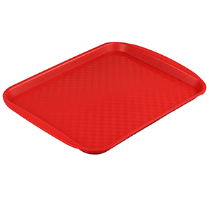 Поднос прямоугольный; пластик; длина=33, ширина=26 см.; красный