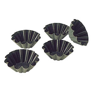 Форма кондитерская рифленая (25 штук); сталь, антипригарное покрытие; диаметр=70, высота=28 мм