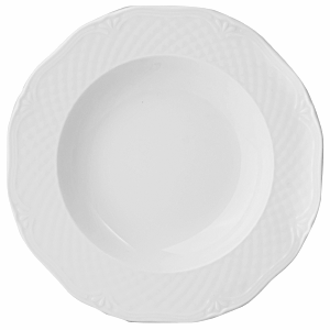 Тарелка глубокая «Афродита»; материал: фарфор; 250 мл; диаметр=22.5, высота=2.5 см.; белый
