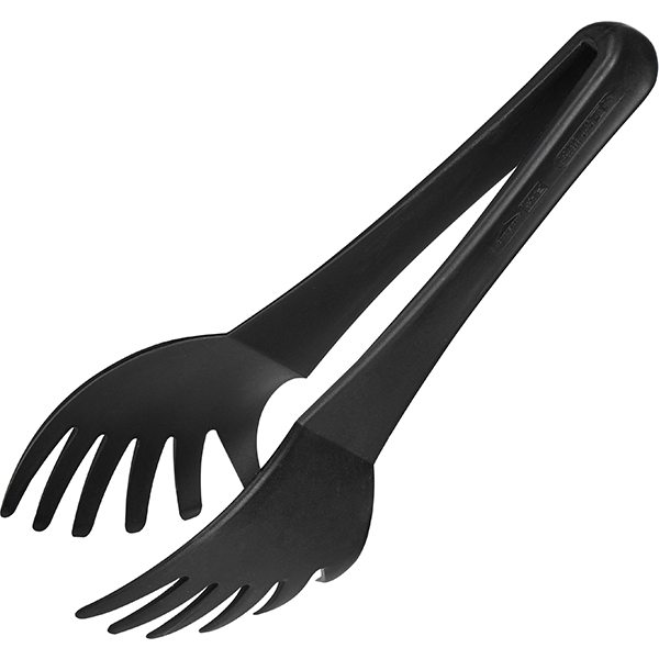 Щипцы для спагетти жаропрочные; пластик; длина=23.9, ширина=10 см.; цвет: черный