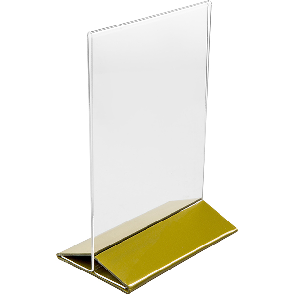 Подставка настольная для меню А5 золотойот.осн.  пластик  высота=220, длина=155, ширина=95 мм TABL