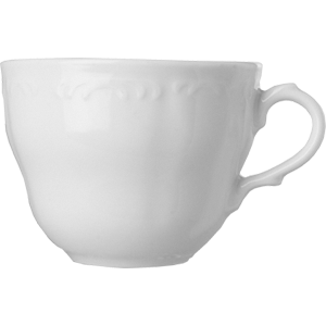 Чашка чайная «В.Виена»; материал: фарфор; 240 мл; диаметр=8.5, высота=6, длина=11 см.; белый
