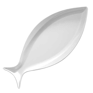 Блюдо «Рыба»; пластик; высота=25, длина=480, ширина=225 мм; белый