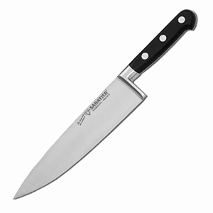 Нож кухонный; сталь, пластик; длина=25, ширина=5.6 см.; металлический, цвет: черный