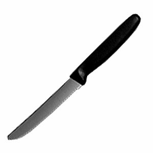 Нож кухонный; сталь, пластик; длина=11, ширина=4.5 см.; металлический, цвет: черный