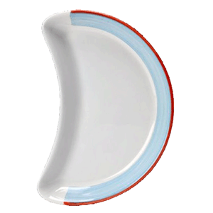 Блюдо-полумесяц «Рио Блю»; материал: фарфор; длина=25.5 см.; белый, синий
