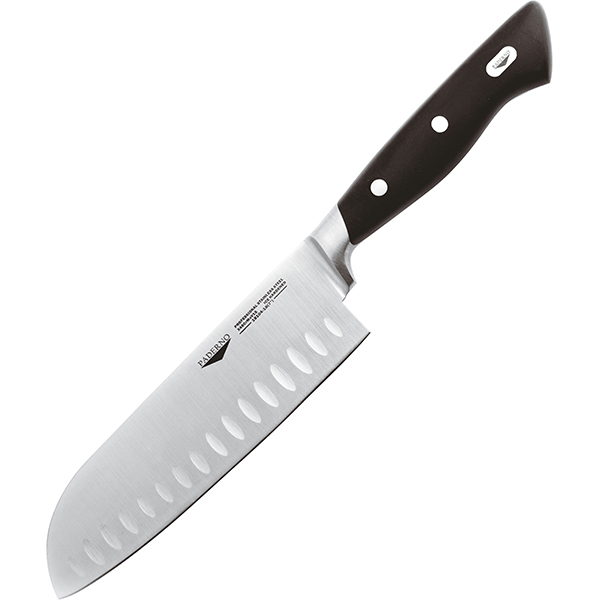 Нож для восточной кухни с углублениями; длина=18 см.