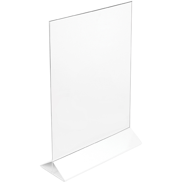 Подставка настольная для меню A3 белое основание; пластик; высота=43, длина=30, ширина=9 см.; прозрачный, белый