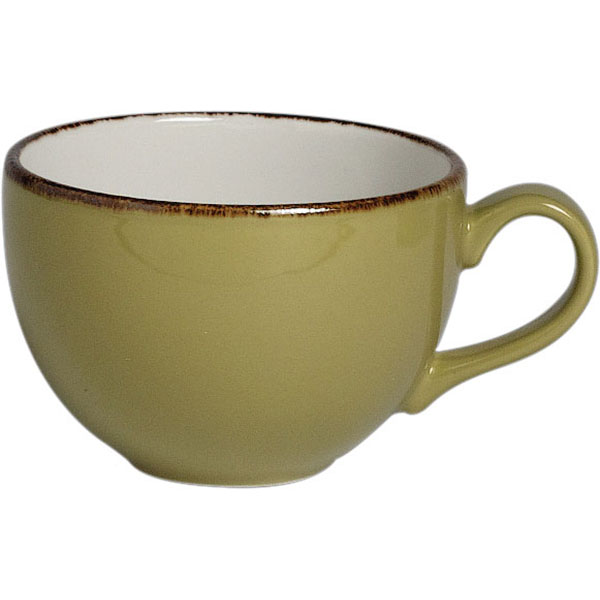 Чашка чайная «Террамеса олива»; материал: фарфор; 225 мл; диаметр=9, высота=6, длина=12 см.; оливковый