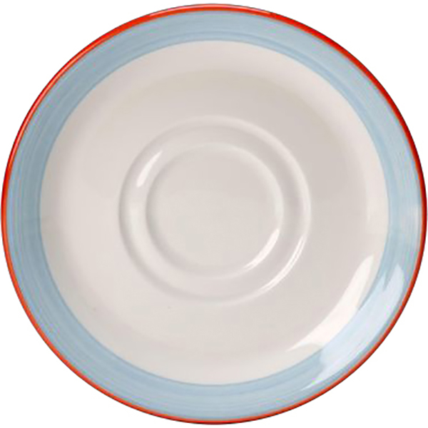 Блюдце «Рио Блю»; материал: фарфор; диаметр=11.7 см.; белый, синий