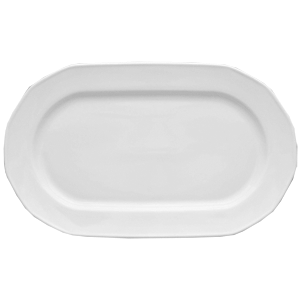 Блюдо овальное «Меркури»; материал: фарфор; высота=3, длина=39, ширина=24 см.; белый