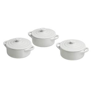 Горшок для запекания «Миньон» (3 штуки); материал: фарфор; диаметр=7 см.; белый