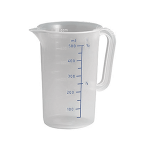 Мерный кувшин; пластик; объем: 1 литр; диаметр=12, высота=17 см.; прозрачный