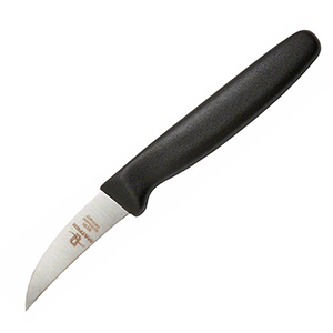 Нож для чистки овощей; сталь нержавеющая,пластик; длина=9 см.; цвет: черный