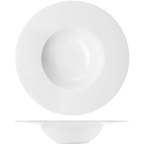 Тарелка для пасты «С-Класс»; материал: фарфор; диаметр=27/15 см.; белый