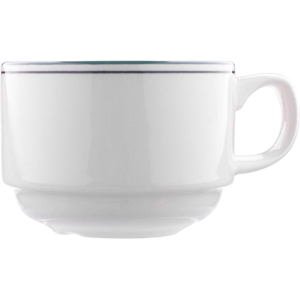 Чашка чайная «Лагуна»; материал: фарфор; 200 мл; цвет: белый, зеленый
